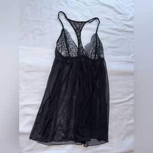 Victoria’s Secret Lingerie Sleepwear Lace See Through Sexy Top Black Medium